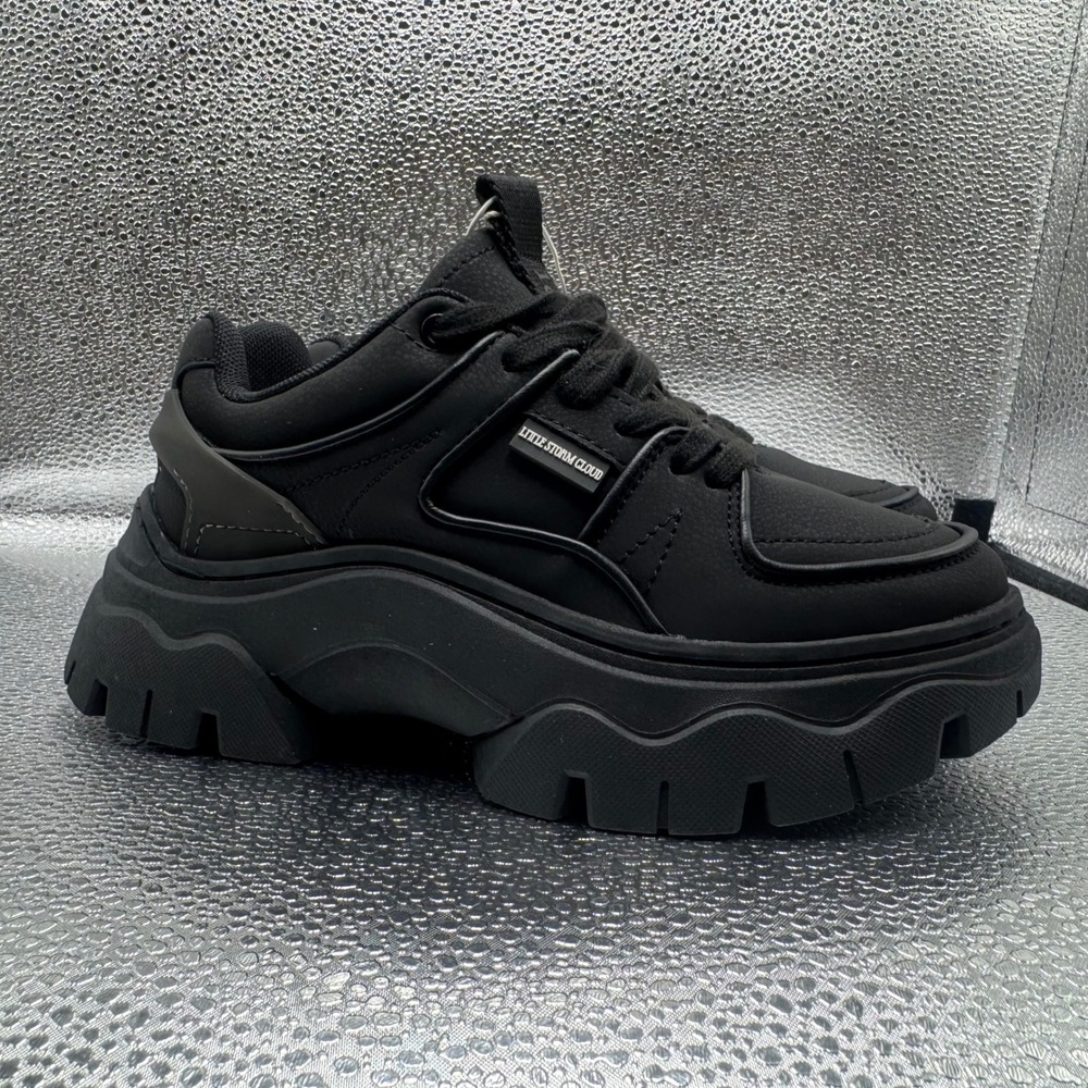 Size 1 Zara Little Storm Cloud Sneakers Kids Black NEW Chunky Platform Lug Sole